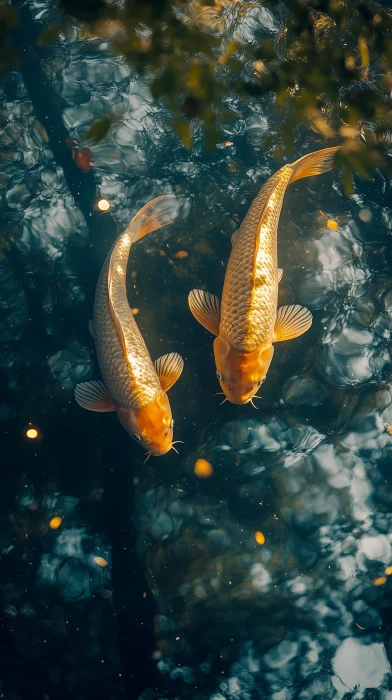 Golden Glow Koi Fish