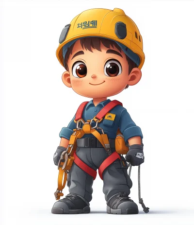 Construction Worker Cartoon Illustration