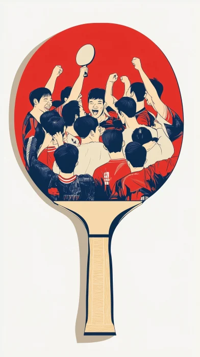 Table Tennis Victory Celebration