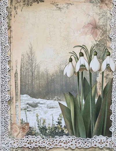 Vintage Shabby Chic Junk Journal Page