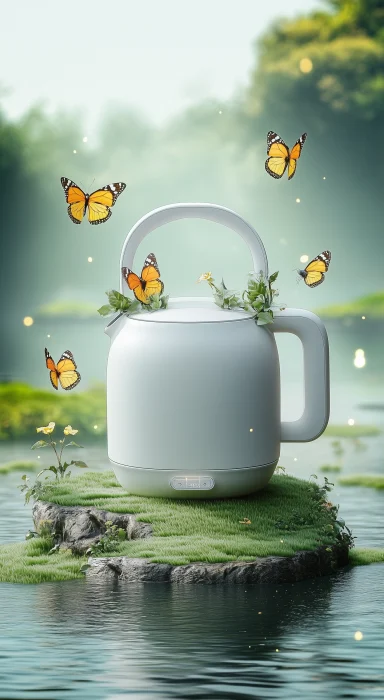 Minimalist Electric Kettle Advertisement