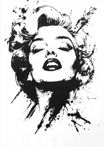 Marilyn Monroe Ink Drawing