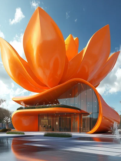 Futuristic Orange Office