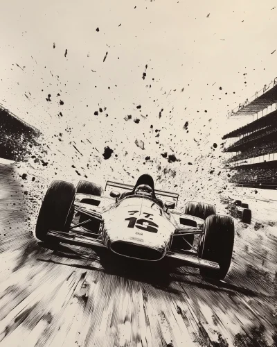 Black Ink Art of Indianapolis Motor Speedway