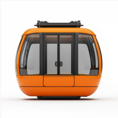 Realistic Orange Cable Car Cabin