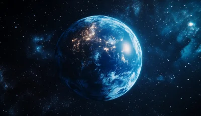 Blue Earth in Deep Space