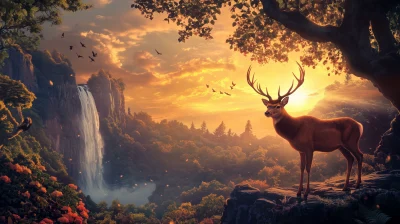 Magical Deer in Nature