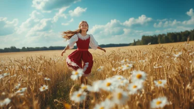 Russian Folk Inspired Wheat Field