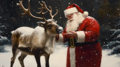 Santa Claus and Reindeer