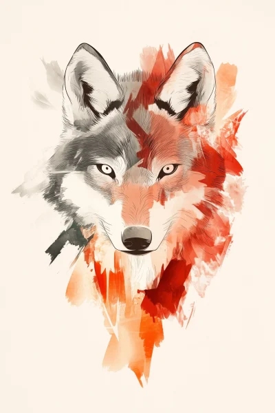 Abstract Wolf Art