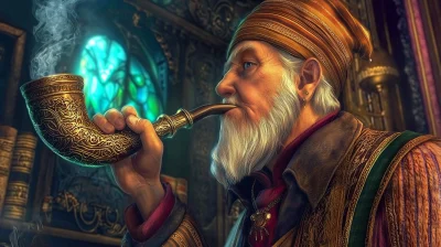 Wizard with Elaborate Pipe