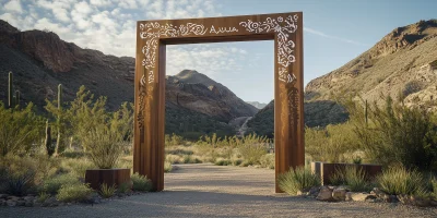 Rustic Wooden Start Line Arch for AlUla Trail Race