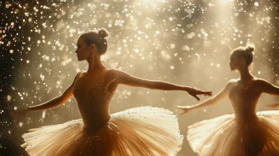 Ballet Dancers in Dramatic Lighting