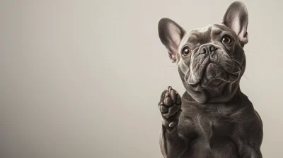 Grey French Bulldog in Studio Environment