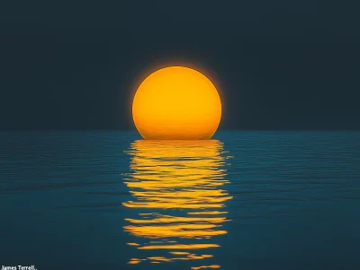 Yellow Sun Minimalist Ocean Art