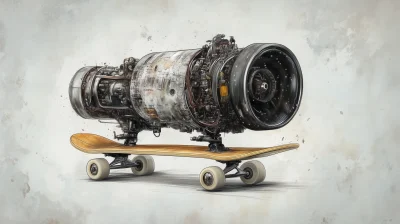 Skateboard with Jet Engine