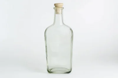 Vintage Glass Bottle on White Background