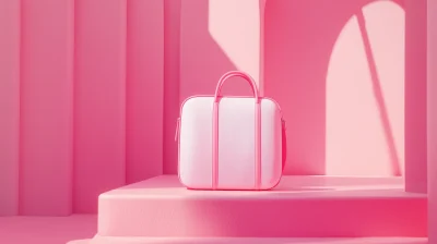 Pink Podium with White Backpack