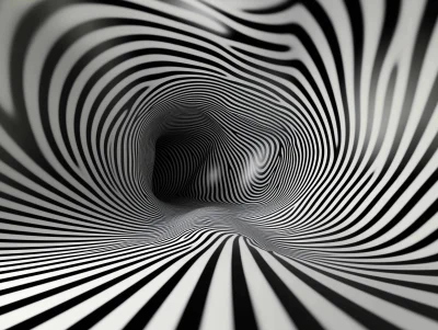 Black and White Swirling Lines Optical Illusion