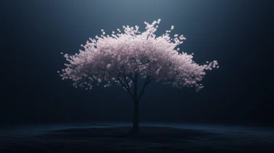 Sakura Tree in a Cinematic Setting