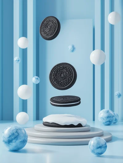 Abstract Blue Oreo Design