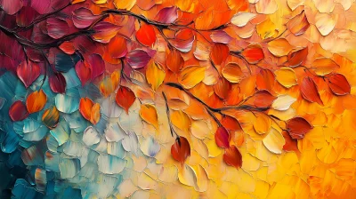 Autumn Leaves Oil Painting