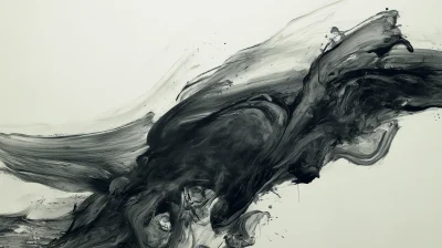 Gray Ink Minimalistic Painting