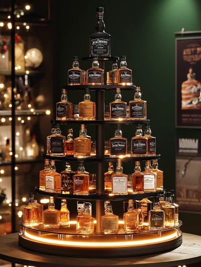 Festive Holiday Whisky Display Stand