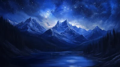 Starry Night in the Mountains