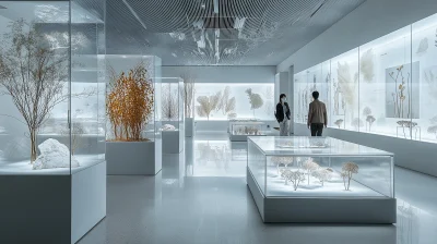 Modern Exhibition Space with Medical Plant Specimens