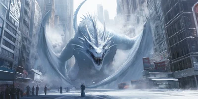 Ice Dragon in the City