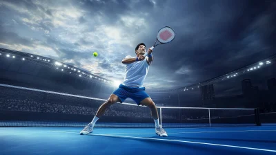 Japanese Man Playing Tennis in Tokyo