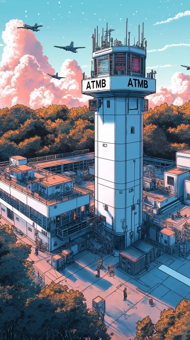 Automated Air Traffic Control Illustration