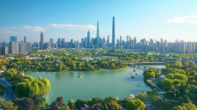 Nanjing City Center Skyline