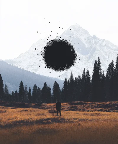 Black Pixel in Colorado Landscape