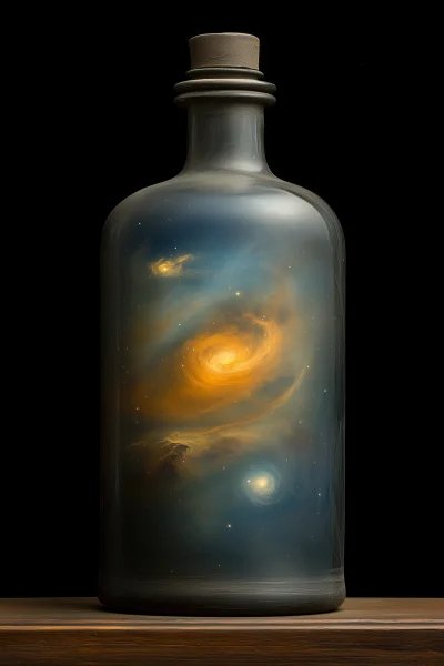 Galaxy in a Glass Bottle