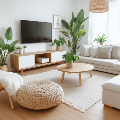 Minimalist Living Room with Modern TV Unit