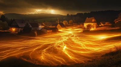 Electric Flood in Czech Village