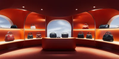 Minimalist Display of Handbags