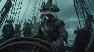 Pirate Raccoons on Ship