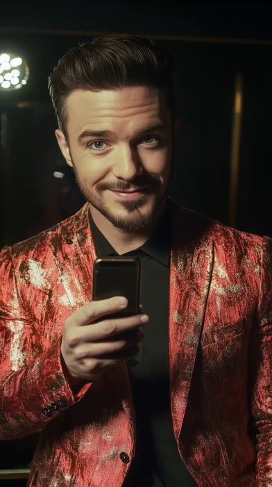 Handsome Singer in Dressing Room