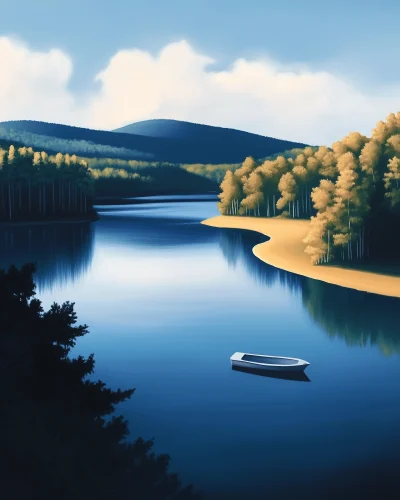 Vermont Lake Painting