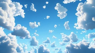 Blue Sky with Puffy Clouds