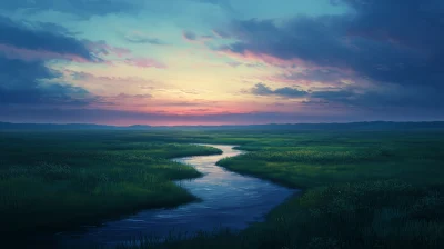 Serene Dawn Landscape