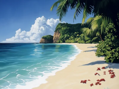 Tropical Beach Painting