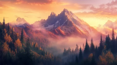 Warm Sunset Mountain View