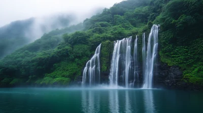 Majestic Waterfall in Nature