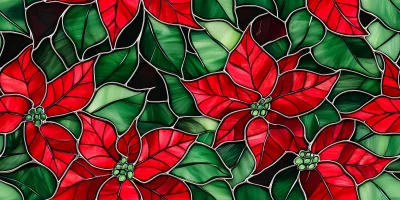 Stained Glass Poinsettias