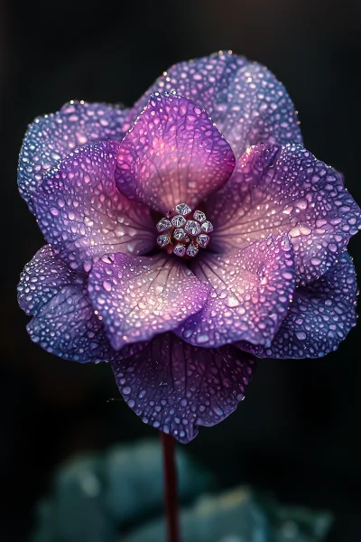 Purple Flower with Diamonds