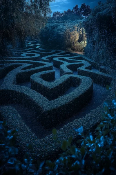 Moonlit Hedge Maze